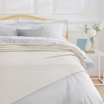 Tribeca Living Yarn Dyed Organic Cotton/Wool Oversized Blanket