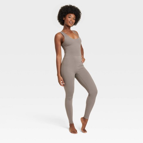 Women's Brushed Sculpt Scoop Neck Bodysuit - All In Motion™ Dark Brown M :  Target
