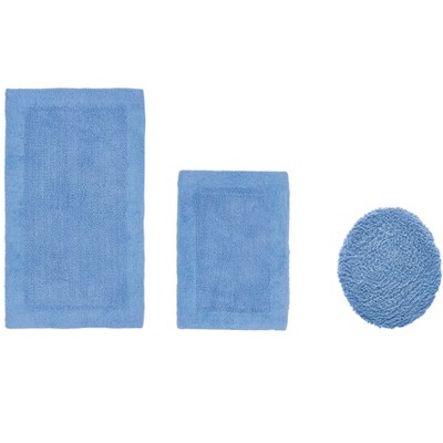 Edge Bath Rug 100% Premium Cotton Ultra-Soft Water Absorbent Tufted Solid Reversible 3 Piece Bathroom Rug Set for Machine Washable Bathmat