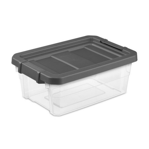 Bins & Things Stackable Craft Gray Storage Container with 2 Trays, Gray Plastic