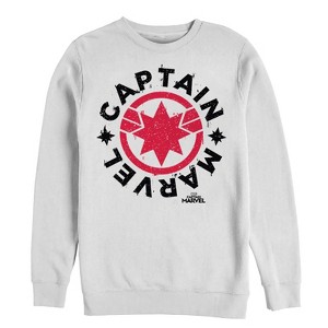 Men's Marvel Captain Marvel Star Symbol Circle Sweatshirt - 1 of 3