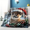 Lomsoe Vintage Christmas Deer Print Flannel Blanket - All Seasons Soft and Warm Throw Blanket for Bed, Napping, Camping, Travel, Office - 4 of 4