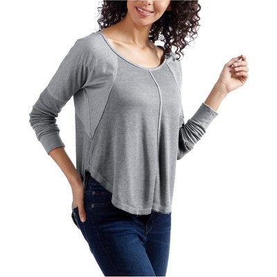 Lucky Brand Womens Exposed Seam Thermal Blouse