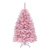 4.5ft/6ft/7.5ft Prelit Pink Flocked Artificial Christmas Tree with 400/928/1346 Tips and 200/250/550 Lights - 4 of 4