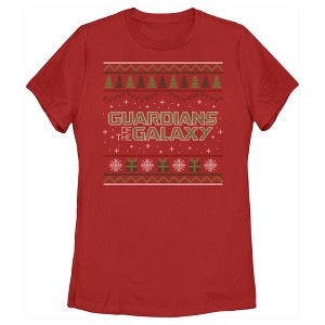 Women's Guardians of the Galaxy Holiday Special Christmas Sweater Print T-Shirt - 1 of 4