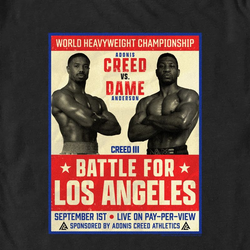 Men's Creed III Battle for Los Angeles Poster T-Shirt, 2 of 6