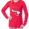 Peanuts Snoopy and Woodstock Loved Tight Fit Cotton Matching Family Pajama Set Red - 3 of 4