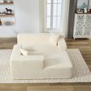 ChicFurnit Sectional Sofas Compressible Sofa Soft Chenille Fabric for Versatile Living Room Setup, Beige, 106.5"*67"*36" - 2 of 4