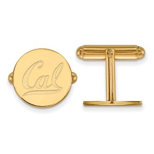 Black Bow Jewelry 14k Yellow Gold California Berkeley Golden Bears NCAA Cuff Links - 1 of 3