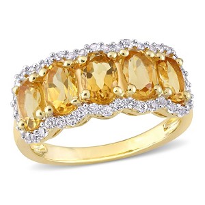 EVERLY JEWELRY | Yellow Plated Sterling Silver 2 3/4 CT TGW Citrine White Topaz Fashion Ring - 1 of 4