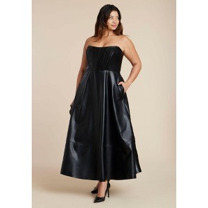 ELOQUII Faux Leather Flare Maxi Dress - 1 of 3