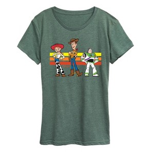 Women's - Toy Story - Buzz, Woody, And Jessie Short Sleeve Graphic T-Shirt - 1 of 4