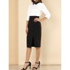 INSPIRE CHIC Women's 3/4 Sleeves Contrast Collar Blouse Tops - 2 of 4