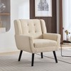 CAVINAS Modern Accent Chair, Upholstered Arm Chair, Living Room Chair Bedroom Chair Home Chair with Black Legs, Single Chair Sofa Chair - 4 of 4