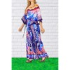 LA LEELA Women's House Daily Routine Evening Wear Holiday Casual Loungewear Loose Caftan Long Boho Sleepwear Slit Dress 2X-3X Multicolored, Abstract - 3 of 4