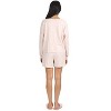 Memoi Women's Hacci Matching Short and Long Sleeve Pajama Set Black XS - 3 of 4