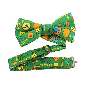 Jacob Alexander Men's Spirit of Hanukkah Pre-Tied Bow Tie - Green - 1 of 2