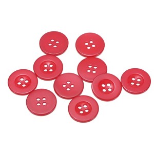 Unique Bargains Resin Craft DIY Round Flat 4-Hole Replacement Sewing Buttons 10 Pcs - 1 of 4