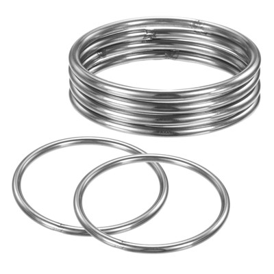 Unique Bargains Dream Catcher Stainless Steel Macrame Wreath Floral Round Metal O Rings 6 PCS