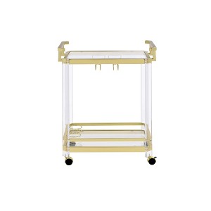 Kitchen Cart with Towel Rack, Bottle Storage Rack and Stemware Rack - 1 of 4
