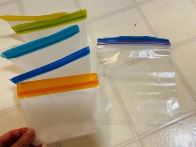 re)zip Reusable Leak-proof Food Storage Bag Kit - Snack & Lunch - Clear -  5ct : Target