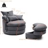 GDFStudio Buck Modern 360° Swivel Corduroy 36"W Chair with Storage Ottoman - 4 of 4
