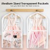 Mber 3-Pack 39" Dance Garment Bags For Dancers, Garment Bags For Dance Costumes, For Dance Competitions, with 4 Medium Clear Zipper Pockets, Clear - 3 of 4