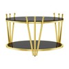 Dolonm Stainless Steel Round Glass End Table，Side Table - 2 of 4