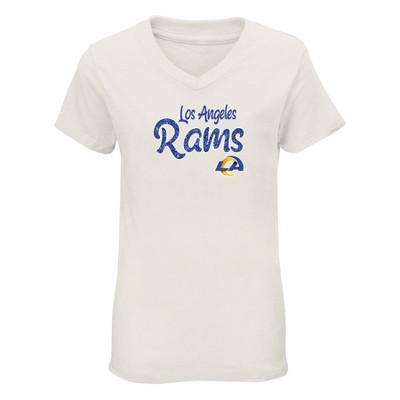 NFL Los Angeles Rams Girls' Short Sleeve V-Neck Core T-Shirt - XS
