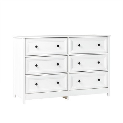 Classic 6 Drawer Groove Dresser White - Saracina Home