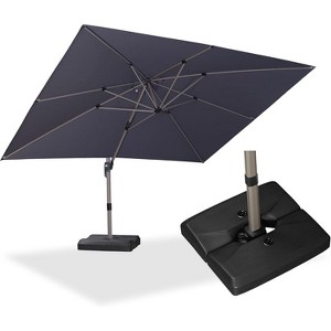 PURPLE LEAF Deluxe Aluminum Outdoor Patio Umbrella Square Cantilever Umbrellas - 1 of 4
