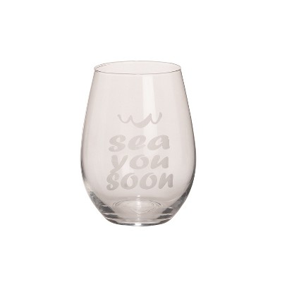 Beachcombers Glass Sea You Soon Stemless Glass