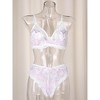 Agnes Orinda Women Plus Size Underwire Floral Lace Mesh Push-Up 2-Hook Lace Trim Bra and Panty Set - 2 of 4