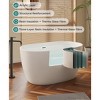 Vynxaria Series 47 in. x 28 in. Freestanding Soaking Bathtub with Pop Up Drain in White - 4 of 4