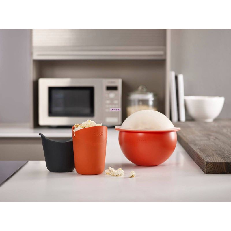 Joseph Joseph Set of 2M-Cuisine Single Serve Popcorn Maker Orange/Gray, 2 of 9