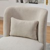 CAVINAS 25.2 "Wide Modern Chenille Accent Chair, Armless Metal Base 360° Swivel Chair with Pillow, Suitable for Living Room, Bedroom, Beige - 2 of 4