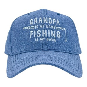 Grandpa Is My Name Fishing Is My Game Funny Fathers Day Cap - Crazy Dog - 1 of 4
