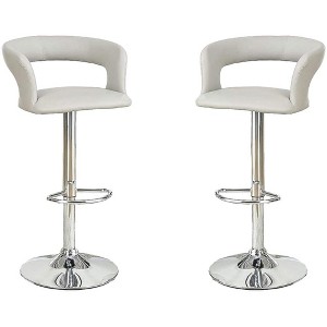 Bar Stool Counter Height Chairs Set of 2 Adjustable Height Kitchen Island Stools - 1 of 4