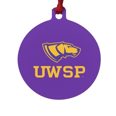 University of Wisconsin-Stevens Point Primary Logo Aluminum Holiday Christmas Tree Ornament