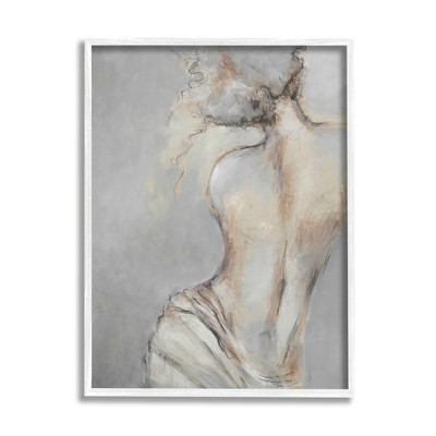 Stupell Traditional Portrait Nude Woman Baroque Painting Framed Giclee