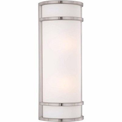 Minka Lavery Modern Outdoor Wall Light Fixture Brushed Stainless Steel 20" Etched Glass for Post Exterior House Porch Yard Patio