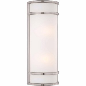 Minka Lavery Modern Outdoor Wall Light Fixture Brushed Stainless Steel 20" Etched Glass for Post Exterior House Porch Yard Patio - 1 of 2