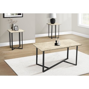 Laminate & Metal 3-Piece Coffee and End Table Set with Angled Legs and Contemporary Design for Living Room or Modern Spaces - 1 of 4
