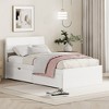 Modern Twin Bed Frame, With 2 Drawers, White High Gloss Headboard Footboard, Easy Assembly, Slats Mattress Foundation, White - 3 of 4
