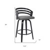 HomeRoots 30" Gray And Black Iron Swivel Low Back Bar Height Bar Chair - 3 of 4