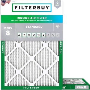 Filterbuy 10x12x1 Air Filter (2-Pack), Pleated MERV 8 Dust Defense Replacement HVAC AC Furnace Filters (Actual Size: 10.00 x 12.00 x 0.75) - 1 of 4