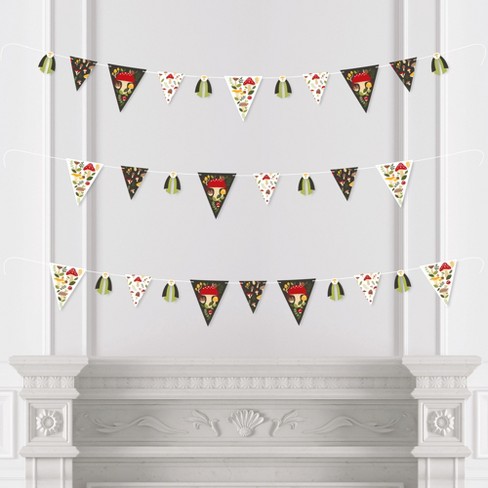 Big Dot of Happiness Wild Mushrooms - DIY Red Toadstool Party Pennant Garland Decoration - Triangle Banner - 30 Pieces - image 1 of 4