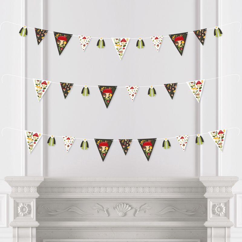 Big Dot of Happiness Wild Mushrooms - DIY Red Toadstool Party Pennant Garland Decoration - Triangle Banner - 30 Pieces, 1 of 9