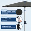 7.5ft Patio Umbrella, Table Umbrella Outdoor Patio with Crank Lift & Push Button Tilt, 6 Sturdy Ribs for Yard, Deck, Pool - 2 of 4