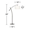 Possini Euro Design Raymond Modern Arc Floor Lamp 69" Tall Bronze Adjustable Boom Arm Off White Linen Drum Shade for Living Room Reading Bedroom Home - 4 of 4